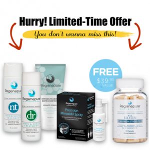 Regenepure Complete System for Him (DR + NT + Biotin Conditioner + Minoxidil) Free Supplement